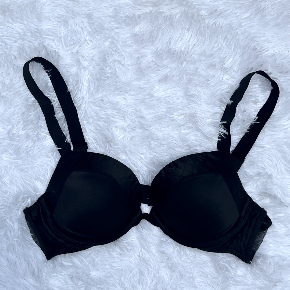 Victoria's Secret Black Bra with Molded Cups and Adjustable Straps